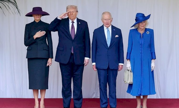 استقبال استثنائي وحضور رفيع المستوى.. مشاهد من زيارة ترامب لبريطانيا